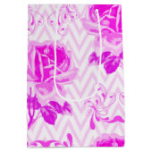 美しいヴィンテージ紫フローラ ミディアムペーパーバッグ (裏面)