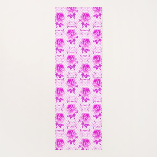 美しいヴィンテージ紫フローラ ヨガマット (裏面)