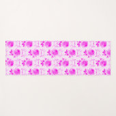 美しいヴィンテージ紫フローラ ヨガマット (正面(横))