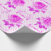 美しいヴィンテージ紫フローラ ラッピングペーパー (角)