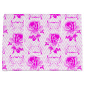 美しいヴィンテージ紫フローラ ラージペーパーバッグ (正面)