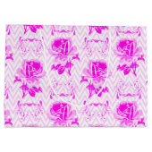 美しいヴィンテージ紫フローラ ラージペーパーバッグ (裏面)