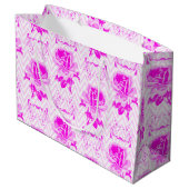 美しいヴィンテージ紫フローラ ラージペーパーバッグ (裏面アングル)