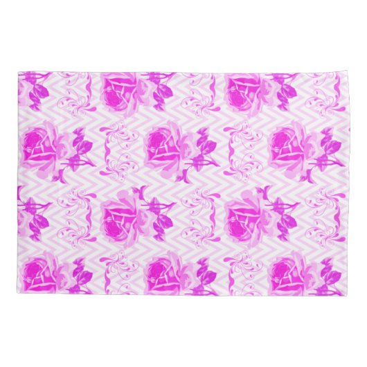 美しいヴィンテージ紫フローラ 枕カバー (裏面)