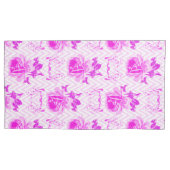 美しいヴィンテージ紫フローラ 枕カバー (正面)