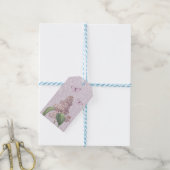 美しいヴィンテージ花ギフトラベルと薄紫 ギフトタグ (より糸付き)