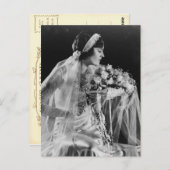 美しいヴィンテージ花嫁はがき ポストカード (正面/裏面)