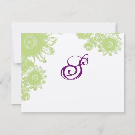 美しいヴィンテージ花結婚式のレセプションカード 招待状 (裏面)