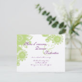 美しいヴィンテージ花結婚式のレセプションカード 招待状 (スタンド正面)