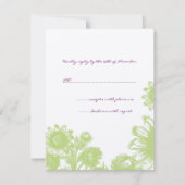 美しいヴィンテージ花結婚式RSVPカード 出欠カード (正面)