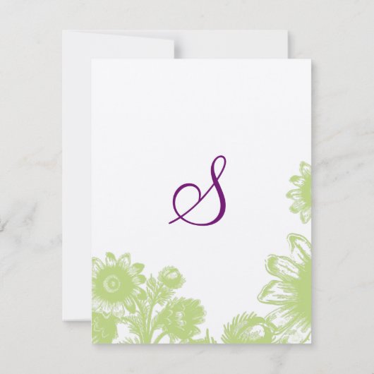 美しいヴィンテージ花結婚式RSVPカード 出欠カード (裏面)