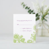 美しいヴィンテージ花結婚式RSVPカード 出欠カード (スタンド正面)