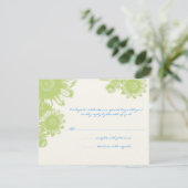 美しいヴィンテージ花結婚式RSVPカード 出欠カード (スタンド正面)