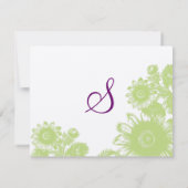 美しいヴィンテージ花結婚式RSVPカード 出欠カード (裏面)