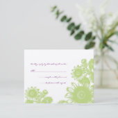 美しいヴィンテージ花結婚式RSVPカード 出欠カード (スタンド正面)