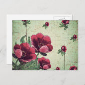 美しいヴィンテージ花襟 ポストカード (正面/裏面)