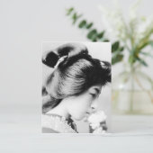 美しいヴィンテージ芸者が花の日本を匂わせる|過去記事 ポストカード (スタンド正面)