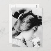 美しいヴィンテージ芸者が花の日本を匂わせる|過去記事 ポストカード (正面/裏面)