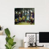 美しいヴィンテージ芸者ジャパン魔法ランタンスライド ポスター (ホームオフィス)