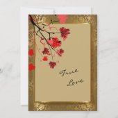 美しいヴィンテージ金ゴールドダマスクとアールデコ結婚ズ 招待状 (裏面)