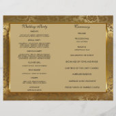 美しいヴィンテージ金ゴールドダマスク結婚式プログラム (裏面)