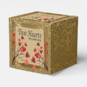 美しいヴィンテージ金ゴールドダマスク&アールデコ フェイバーボックス (裏面サイド)