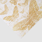 美しいヴィンテージ金ゴールド、蝶パターン、ゴルド 薄葉紙 (詳細)