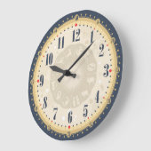 美しいヴィンテージ顔ウォールクロック ラージ壁時計 (傾斜)