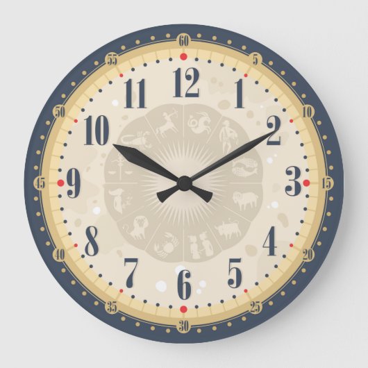 美しいヴィンテージ顔ウォールクロック ラージ壁時計 (正面)