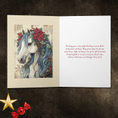 美しいヴィンテージ馬とフレームクリスマス シーズンカード