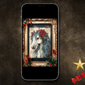 美しいヴィンテージ馬とフレームクリスマス シーズンカード