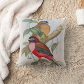 美しいヴィンテージ鳥リバーシブル枕 クッション (ブランケット)