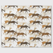 美しいヴィンテージ鹿のシームレスなパターン ラッピングペーパー (フラット)