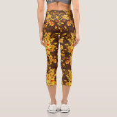 美しいヴィンテージ黄色の花 カプリレギンス (裏面)