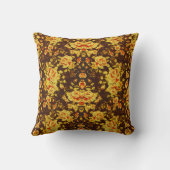 美しいヴィンテージ黄色の花 クッション (裏面)
