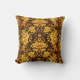 美しいヴィンテージ黄色の花 クッション