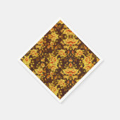 美しいヴィンテージ黄色の花 スタンダードカクテルナプキン (角)