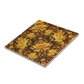 美しいヴィンテージ黄色の花 タイル (側面)