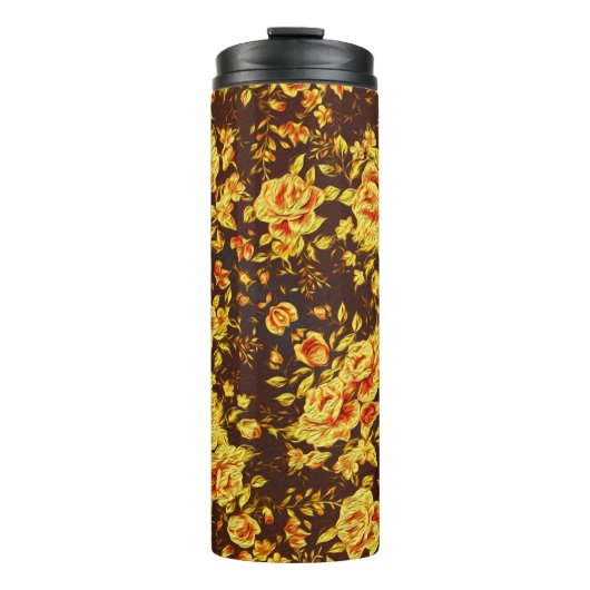 美しいヴィンテージ黄色の花 タンブラー (正面)