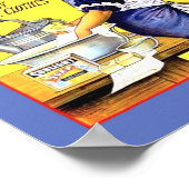 美しいヴィンテージ1889サンライトランドリーソープガール ポスター (角)