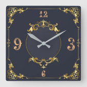 美しいヴィンテージ スクエア壁時計 (正面)