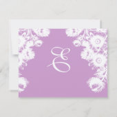 美しいヴィンテージ ブラック フラワー ウェディング RSVP カード (裏面)