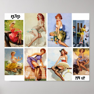 美しいヴィンテージRetroPinUp Girl 8写真 ポスター