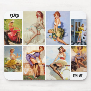 美しいヴィンテージRetroPinUp Girl 8写真 マウスパッド