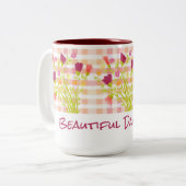 美しい一日の願いどんな大事な行事 ツートーンマグカップ (正面左)