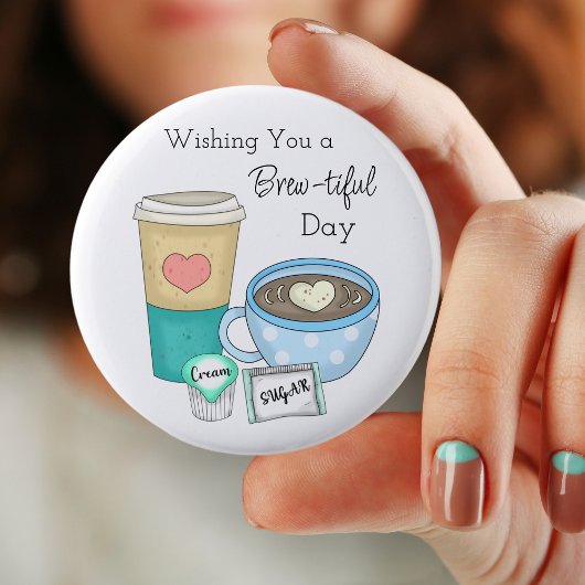 美しい一日をお祈りします | コーヒーの駒 缶バッジ