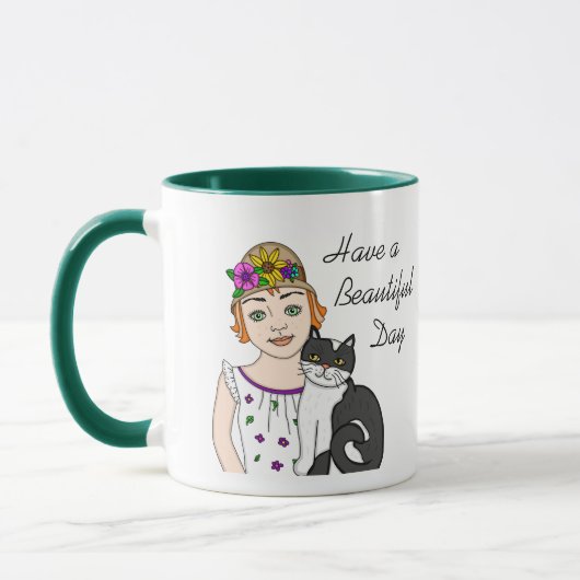 美しい一日を過ごす マグカップ (左)