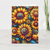 . .美しい一日を過ごそう | ひまわりアート カード (正面)