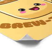 美しい一日を！面白いかわいいコーヒーの駒 ポスター (角)