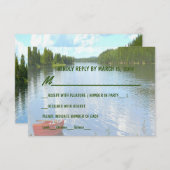 美しい一日 - 湖畔のウェディングイベントパーティー ご出欠のお返事 招待状 (正面/裏面)